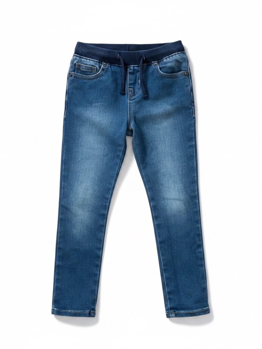 Cat & Jack Girls' Midrise Pull-On Flannel Lined Denim Jeans medium Wash 7